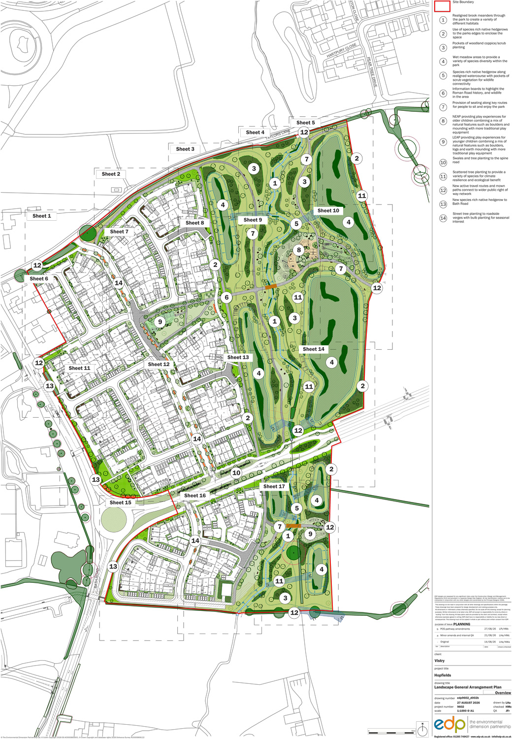 Landscape plan for the Clerkenleap River Park section